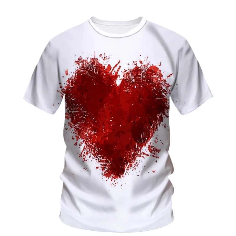 Fun Print Horror Blood hip-hop Summer Men's T-shirt Fashionable And Personalized Pattern Casual Loose O-neck Short Sleeved