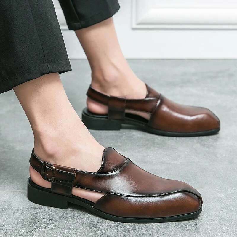 Summer Breathable Original New Driving Men's Men Social Fashion Business Sandals Slippers Garden Shoes