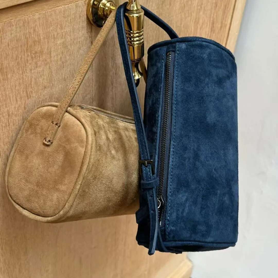 Sheepskin Suede Pencil 2025 New Niche Design Genuine Leather Horse-Haired Leopard Print Vintage Armpit Bag Women's Handbag