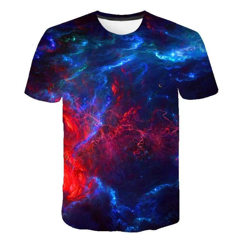 Fashionable Universe Pictures For Men's T-Shirts Trend Digital Printing Casual Round Neck Short Sleeved