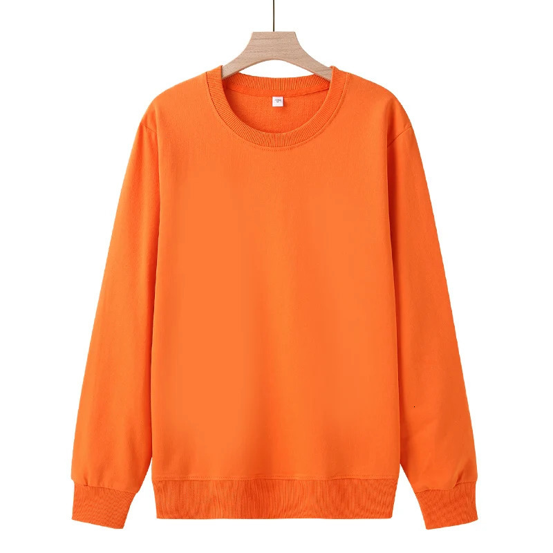 Round Neck Hoodie Loose Solid Color Spring Autumn Winter Men And womens Plush Thick Versatile Top Sweatshirts Pullover 250321