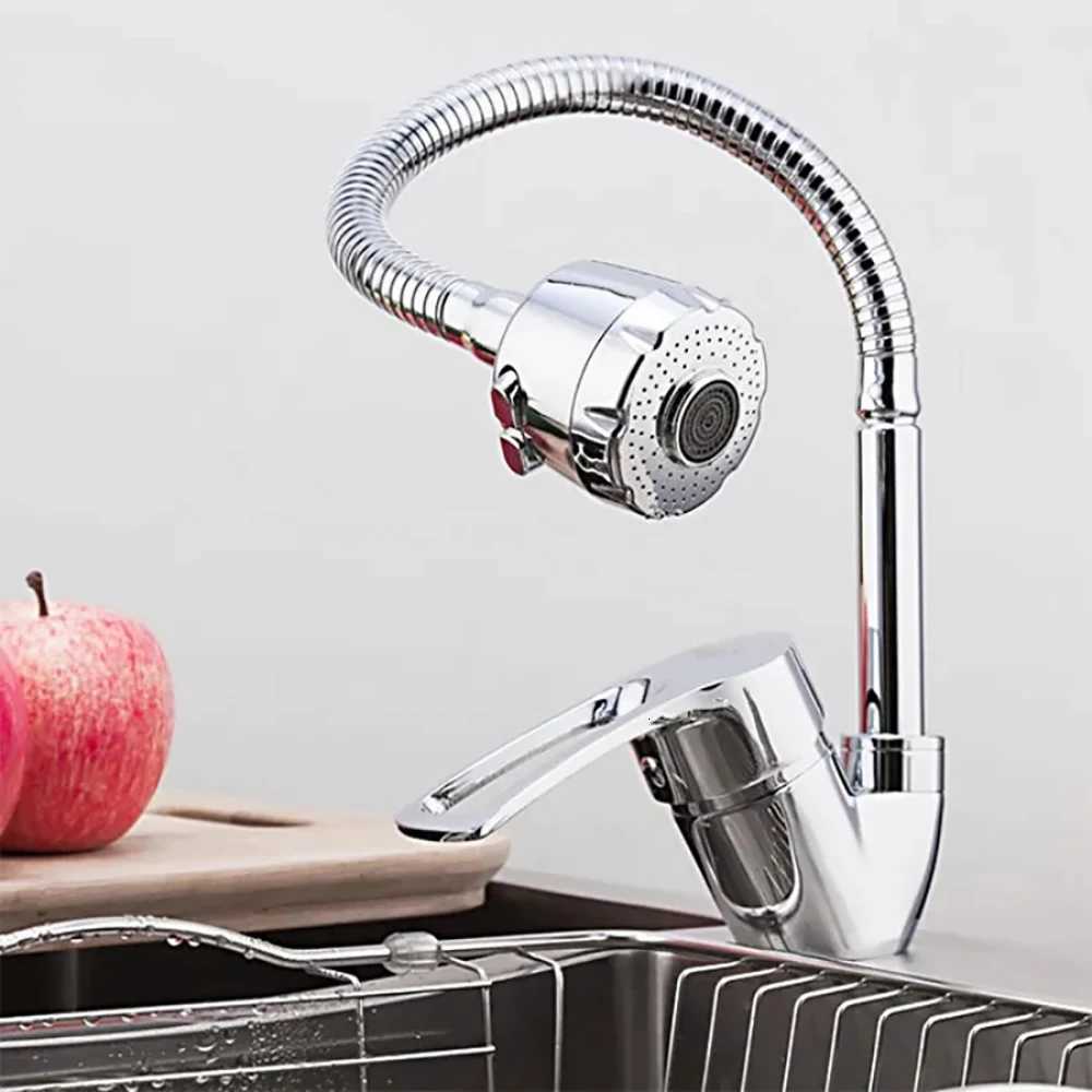 2 Modes Kitchen Faucet 304 Stainless Steel Faucet ible 360 Rotation Chre Kitchen Sink Faucet Deck Mount Cold Hot Water Y251104