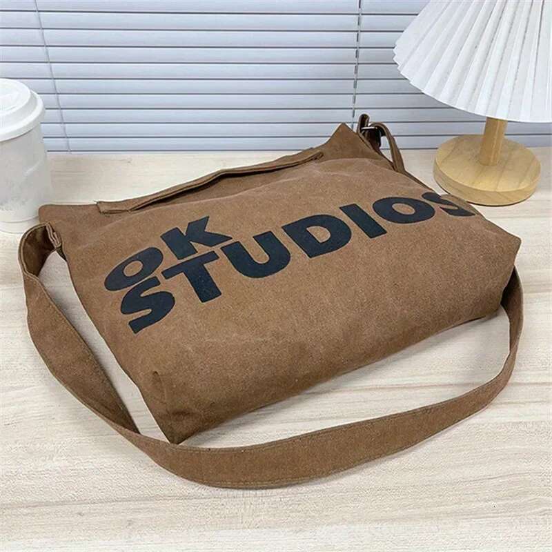 New Thickened Washed Canvas Korean Women Handbag Shoulder Bag, Large Capacity Women's Shopping Bags, Student School Bags