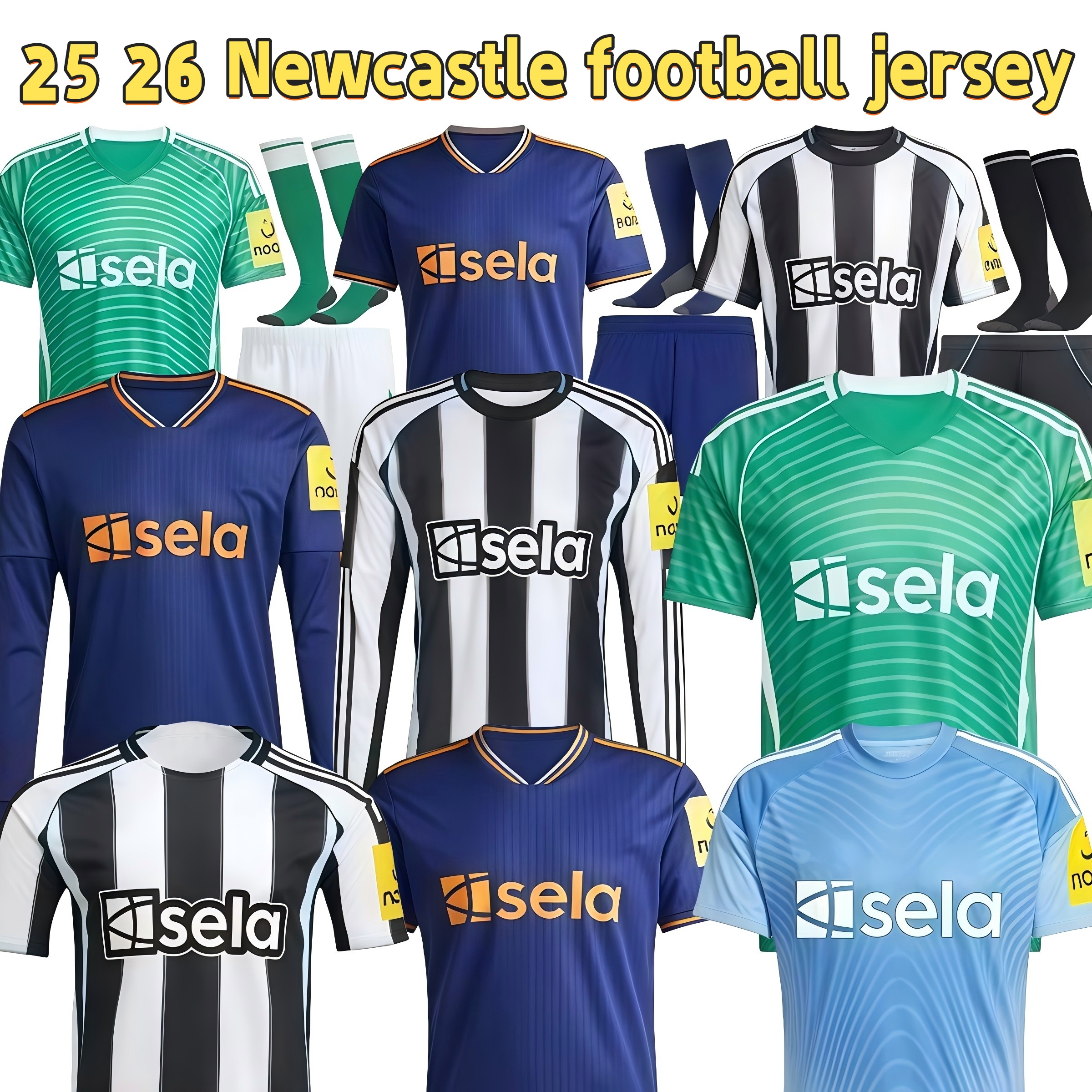 2025 2026 Newcastle football shirt Isak Guimaraes Tonali Pope Gordon Botman Home Away Soccer Jersey Barnes Trippier Murphy Miley Livramento Men kids Kit Adult set
