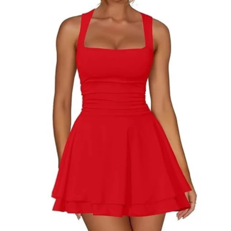 2025 Summer Mini Ball Womens Elegant Solid Strapless Zipper Sexy Bodycon Y2K Set Birthday Party Vacation 250403e