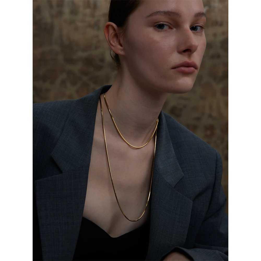 Yhpup 905cm New Square Exquisite Long Bling Chain Necklace 316L StainlESS Steel UniseX Waterproof Stylish JewelryXJ251104