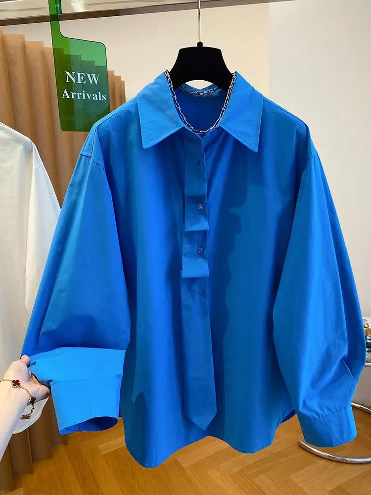 2025 Spring Autumn Niche Shirt Tops Korean Loose Long Sleeve Shirt Casual Versatile Simplicity Solid Color Tops 251104
