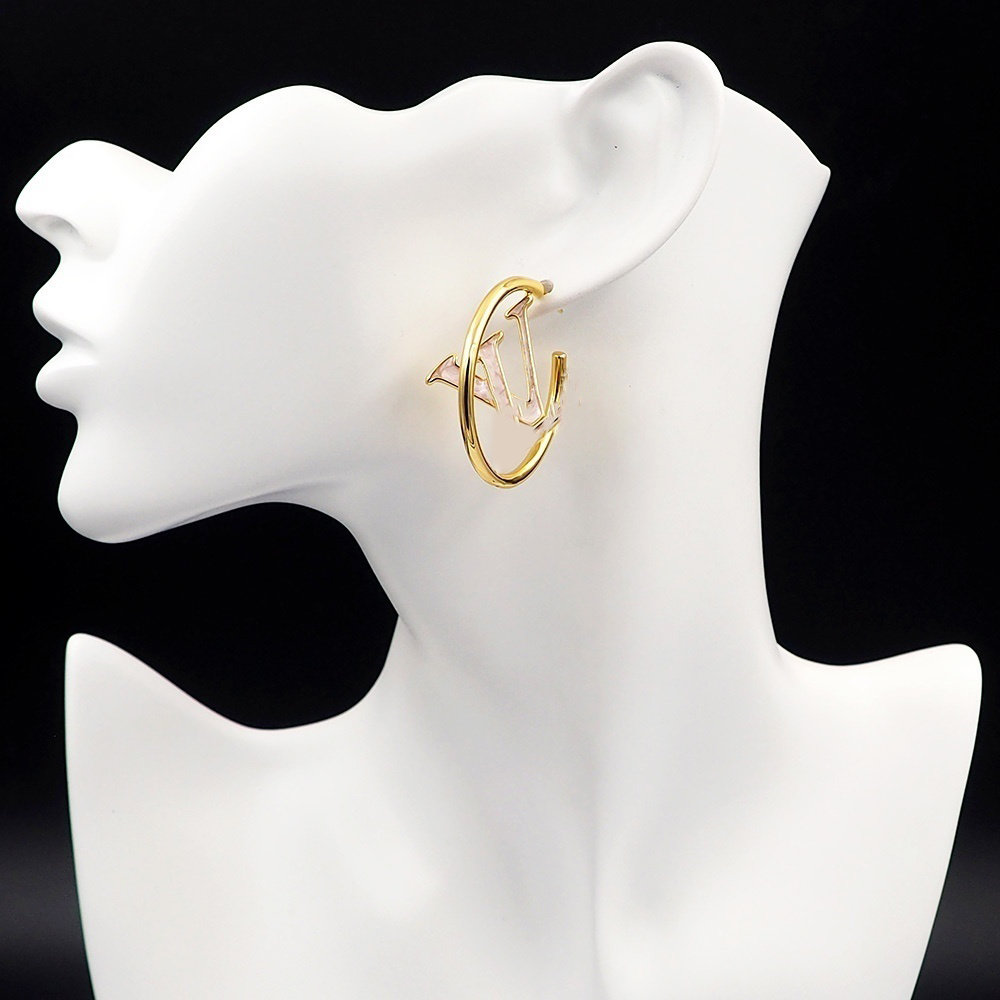 Trendsetting Alphabetic Motif Dangle Studs with Half Hoop design for Everyday Wear M