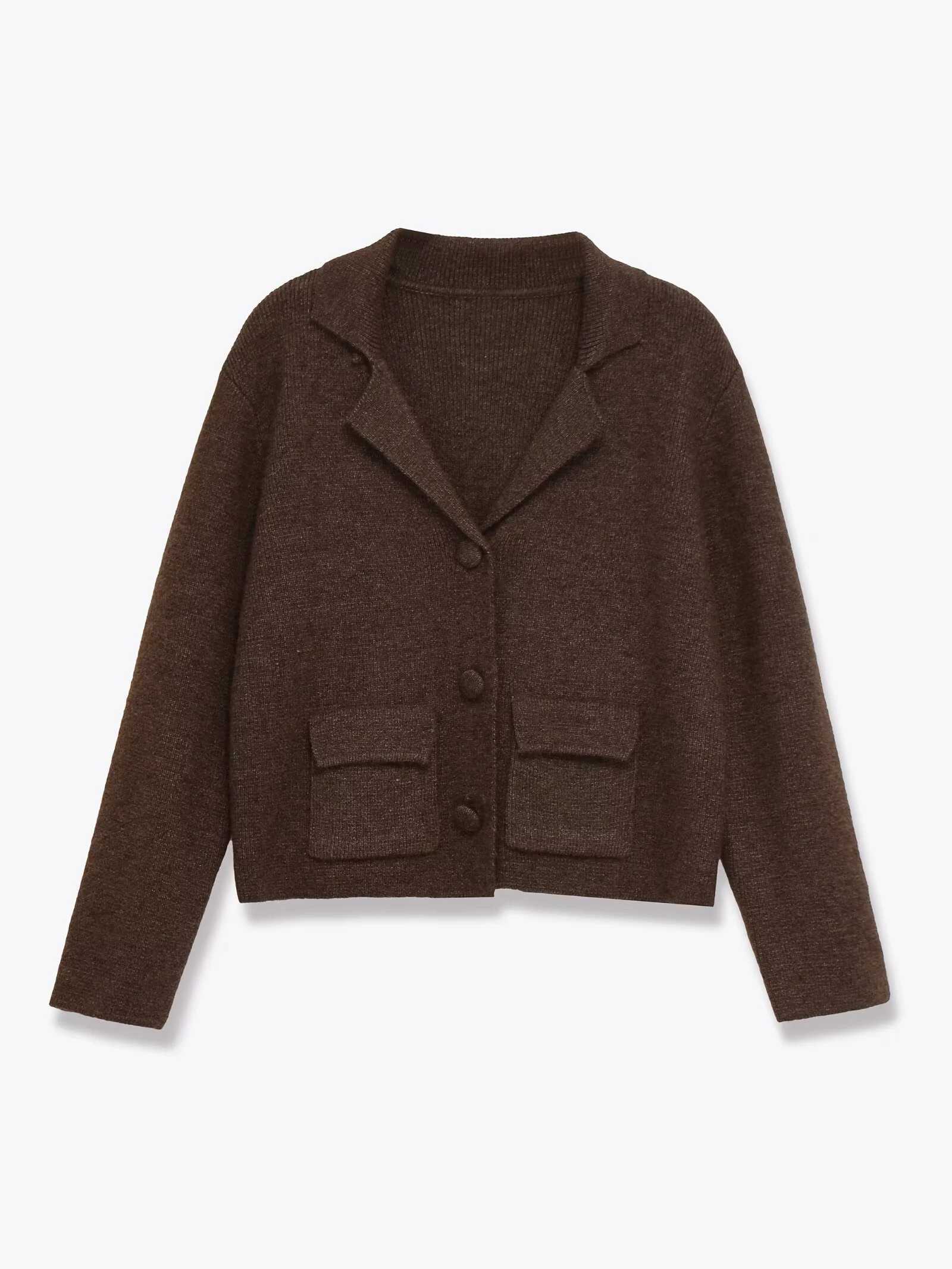 European and American womens clothing new 2025 fashion versatile solid color long sleeved single breasted slimming jacket J251103