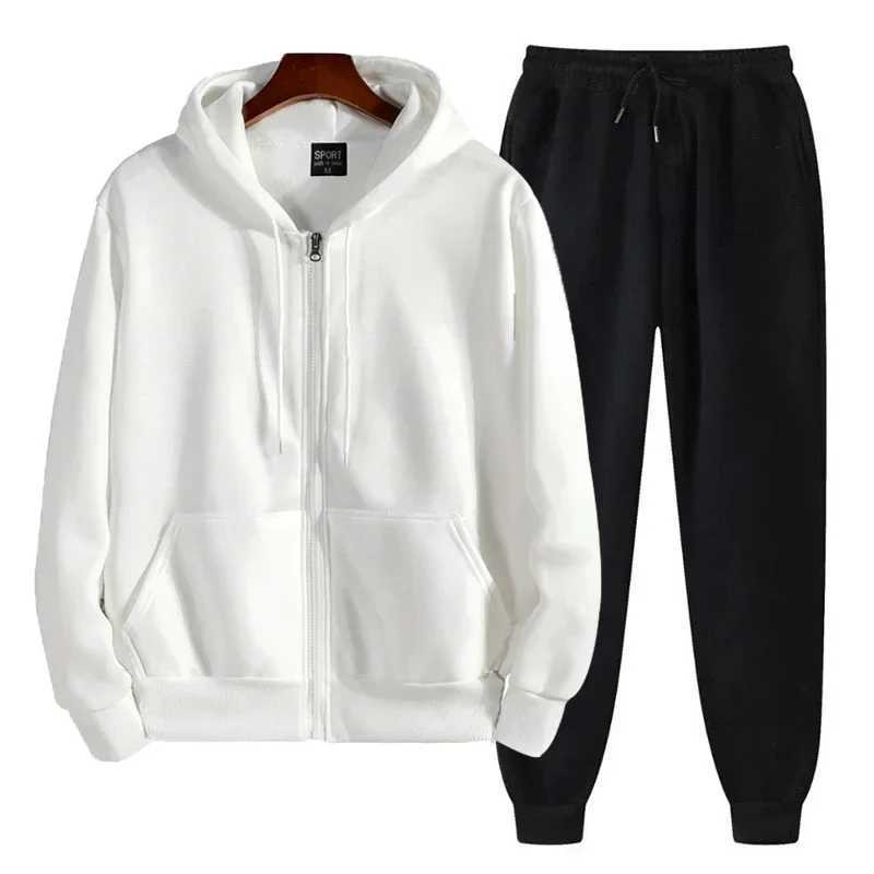 Mens Fashion Daily Sweatshirt Sports Set Mens Single Piece Sweatshirt Sports Pants and Sportswear Zipper Hoodie cardiga J251104