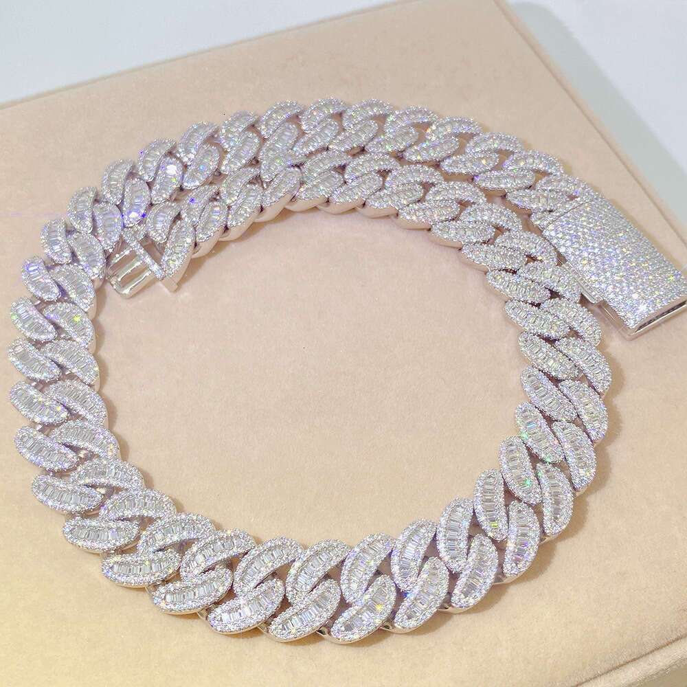 Pendant Necklaces YSYH Jewelry Hip hop 18mm Iced Out Sterg Sier Men Chains Necklace Dia Vvs1 Moissanite Cuban k Chain