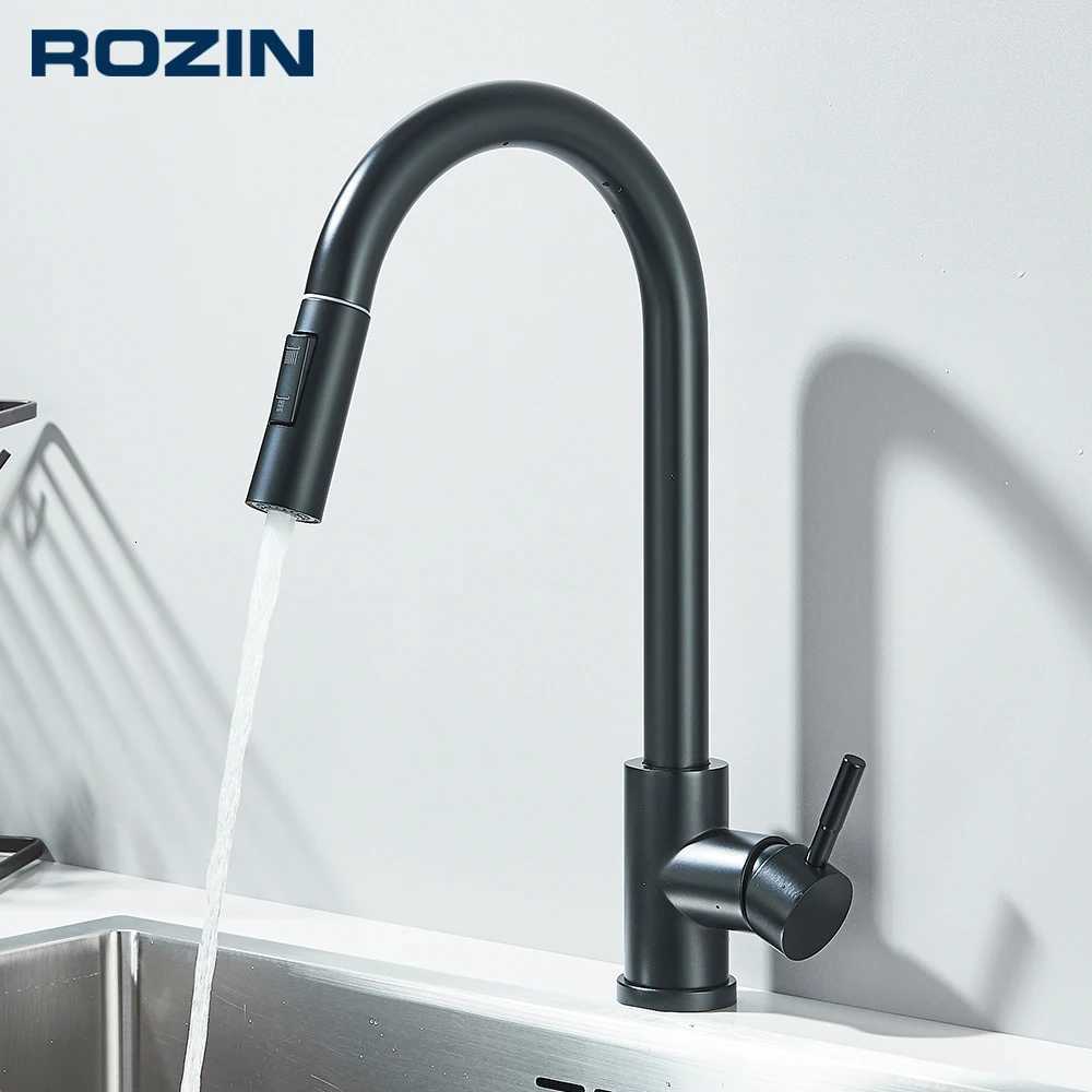 Black Pl Out Kitchen Faucet Deck Mounted ible Hot And Cold Water Kitchen Sink Mixer Tap With Stream Shower Modes Nozzle Y251104