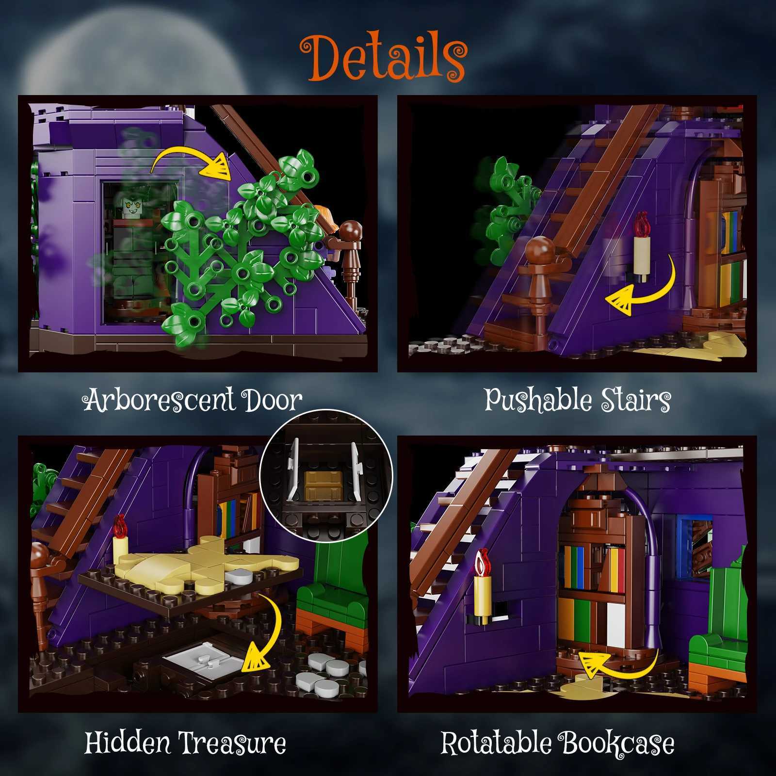 Haunted House Mystery Mansion Building Blocks Set Scoo Movie Horror Palace Scary House Model Bricks Toy Halloween Gift for Kids C260602