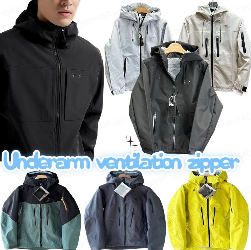 Designer jacket for men Jacket Mens Womens Goretex Hard Shel Zip Up Waterproof Hood Wind breaker Arcs Designer Plus Size Clothes autumn and winter Coat Jackets 02
