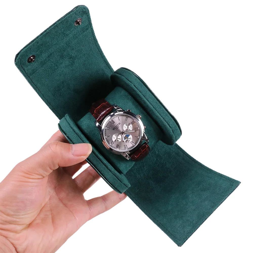 Wholesale PU Leather Portable Single Watch Travel Roll Organizer Packing Leatherette Storage Case Box Packaging 251027