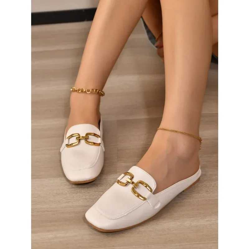 2024 New Womens Shoes Womens Flat Fashion British Leather Oxford Shoes Size 44 Comfortable Casual Shallow Flat Gold Z250403