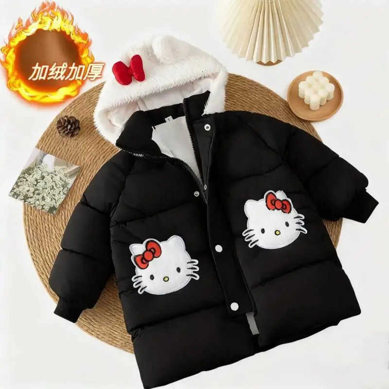 Sanrio Halloween Hello Kitty Girls Cotton Clothe Winter Thick Cartoon Anime Fashion Coat Childrens Warm Outerwear Comfort Tops H251104
