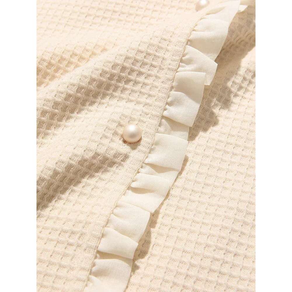 Elegant Woman Sweater Short Patchwork Cardigan Spring Temperament Knitted Korean Style Long Sleeve Top