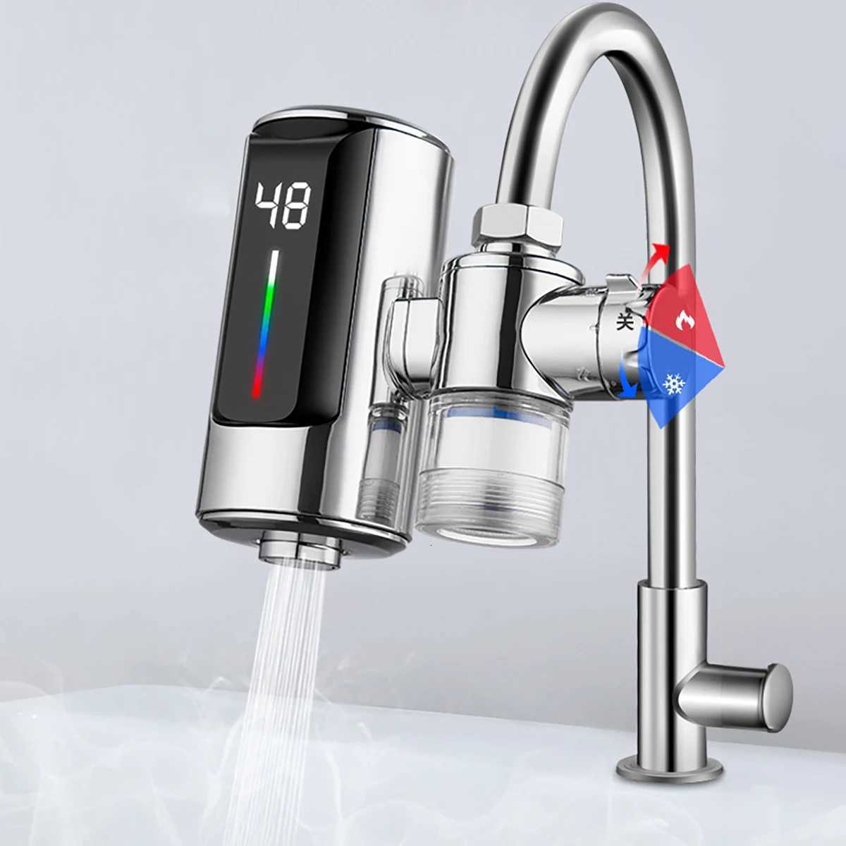 Electric Kitchen Sink Water Heater Tap Instant Hot Stainless Steel Water Faucet Heater Cold Heating Kitchen Accessories Y251104