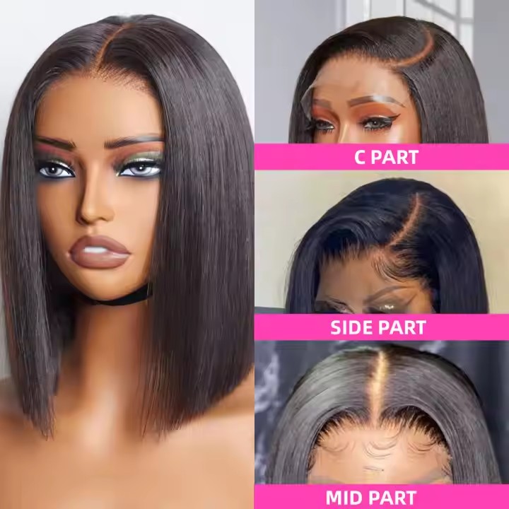 Short Bob Wig 5X5 invisible HD Lace Closure Wig Ready To Wear Glueless Wig 180% Bob Wig Lace Frontal Human Hair Wigs Pre Plucked