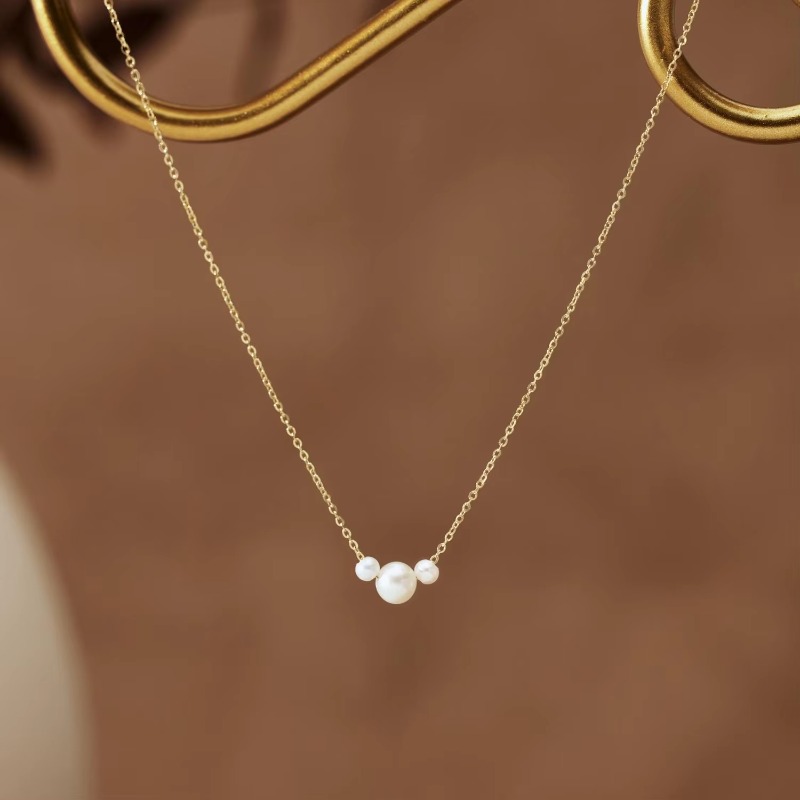 Minimalist 18K Gold Plated Chain Choker for Women Daily Freshwater Pearl Necklace Wedding Jewellery Bridesmaids Gift