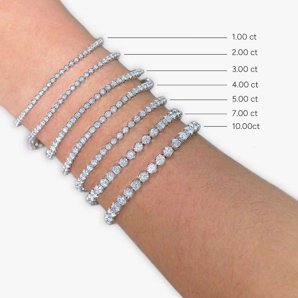 Bereal Factory Wholesale Iced Out 925 VVS Moissanite Diamond Tennis Chain Bracelet Necklace 3mm 4mm 5mm 6mm Custom 10K 14K Gold