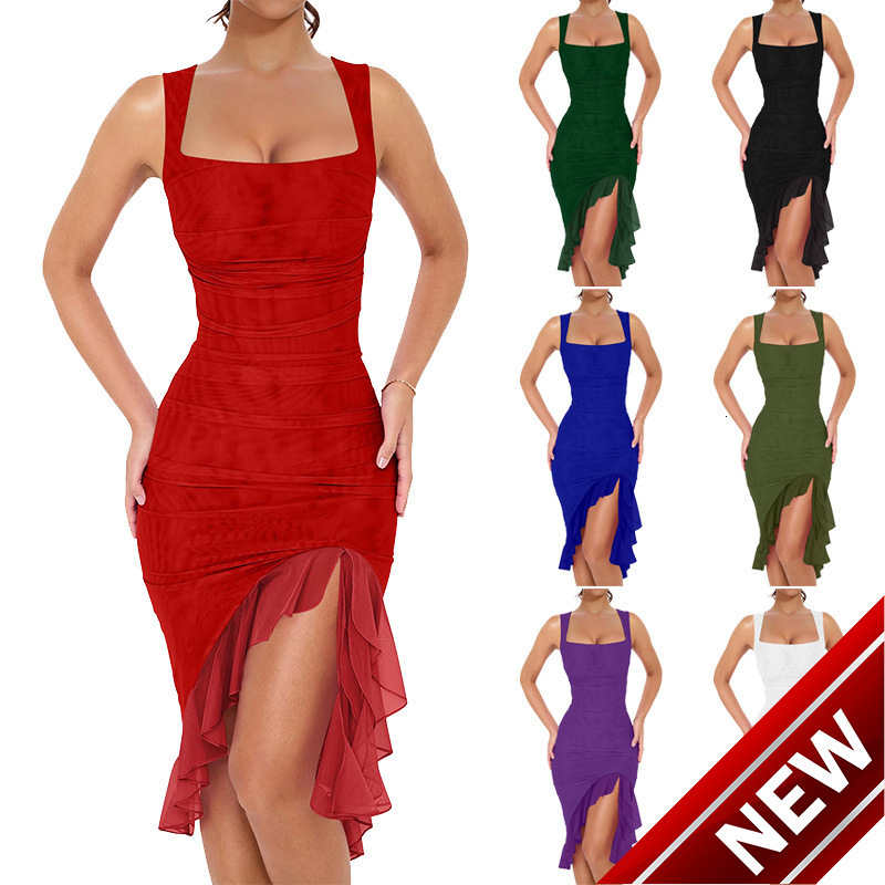 2025 Spring/Summer Womens Sexy Bag Hip Strap Evening Dress