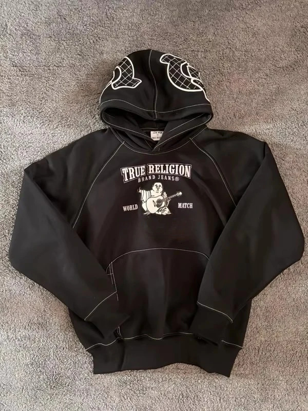 Retro Buddha Hoodie Y2K Clothes Men Women Harajuku Hip Hop Letter Embroidery Oversized Hoodie Sweatshirt Casual Pullover Jacket 250403