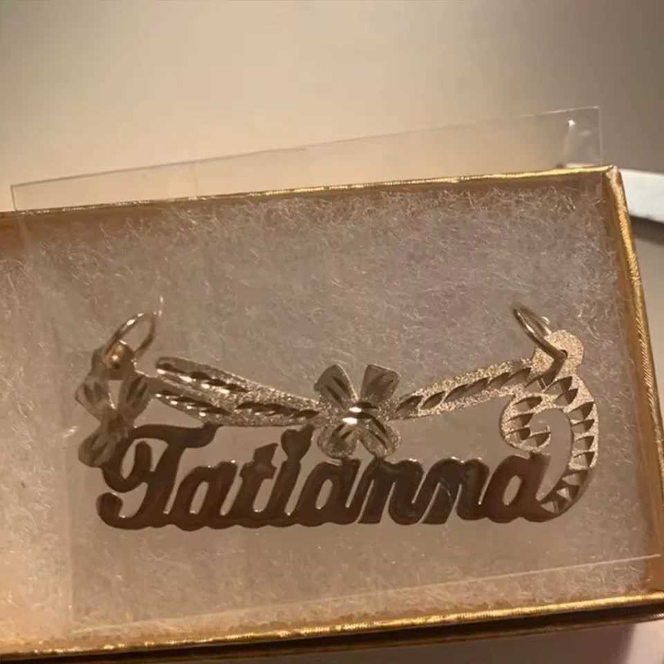 14K Gold Personalized Custom Handmade Name Pendant Charm Jewelry Stainless Steel Necklace For Women GiftXJ251104