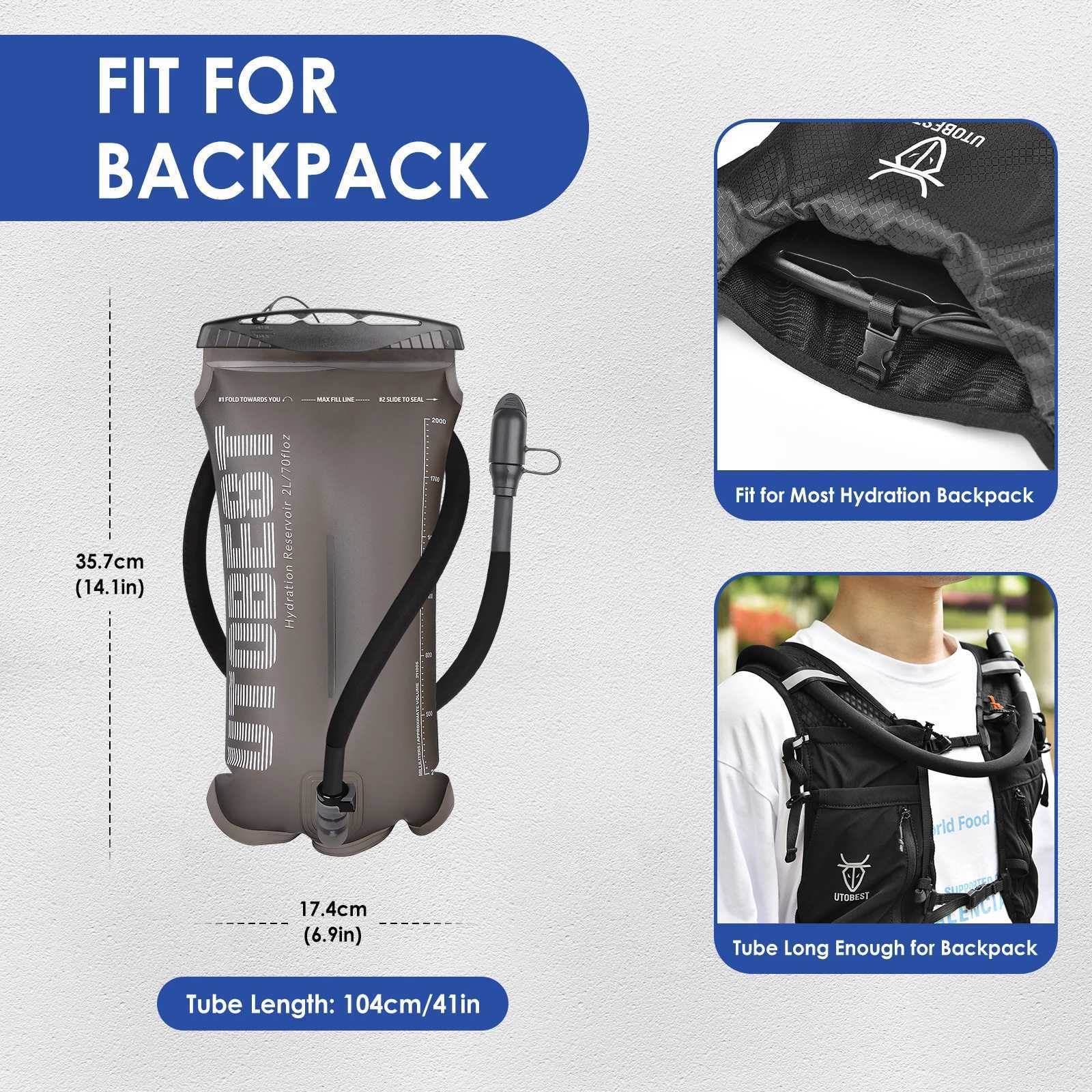 UTOBEST 1.5L/2L/3L Water Bladder Hydration Pack Reservoir TPU Water Storage Bag for Camping Cycling Running HikingC250403