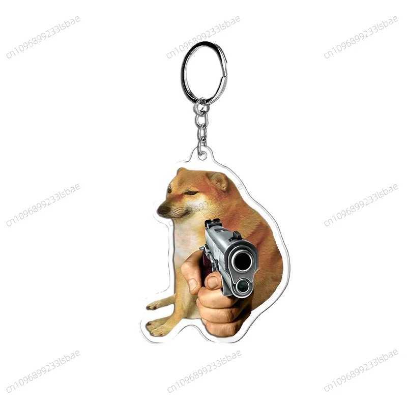 Creative Internet Celebrity Cheems Meme Cute Warrior Cheems Keychain Funny Cheemsburger Expression Key Chain Pet Dog PendantW251103