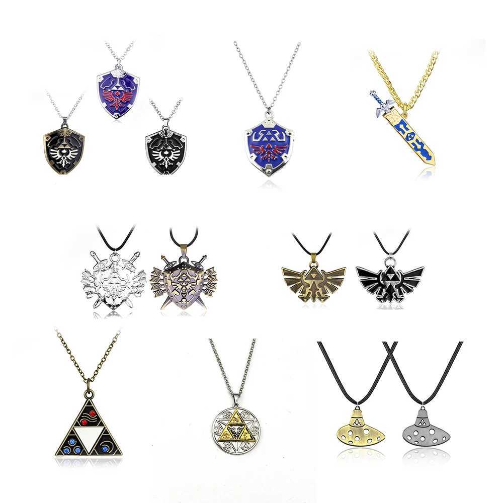 Zeldas Keychain Jewelry Set Hylian Shield Breath of The Wild Sheikah Eye Majoras Mask Sword Triforce Symbol Pendant Key RingW251103