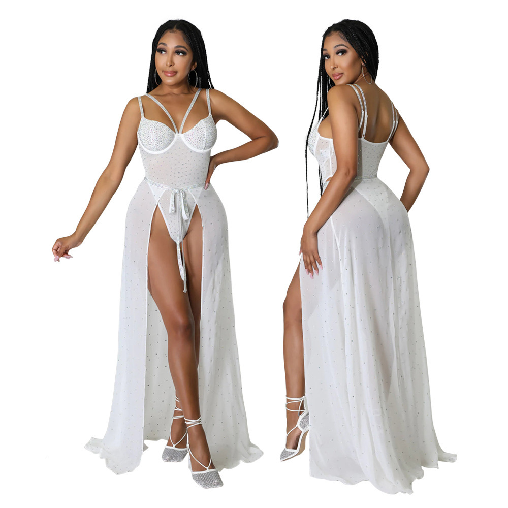 9208 womens hot diamond suit fashion sexy suspender Jumpsuit skirt two piece set