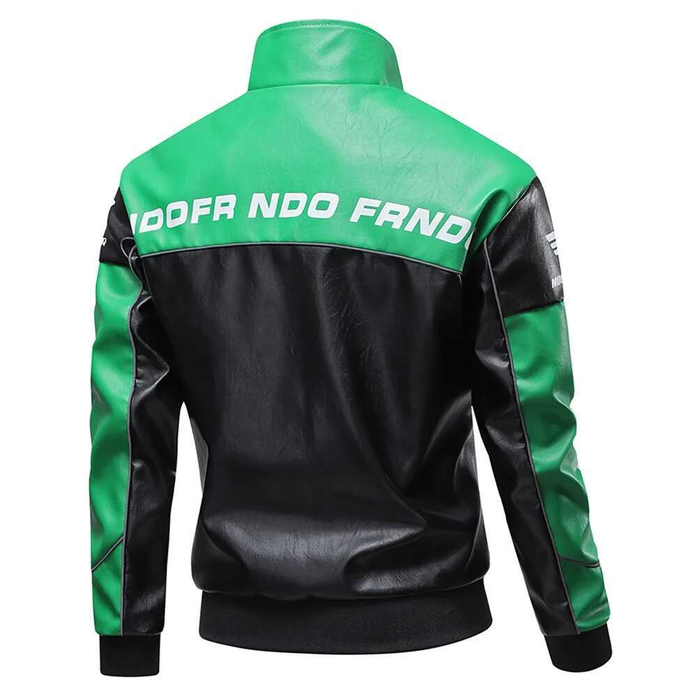 New Trendy Fashion Stand-Up Collar Casual Spring And Autumn Loose Men's Locomotive Leather Jacket
