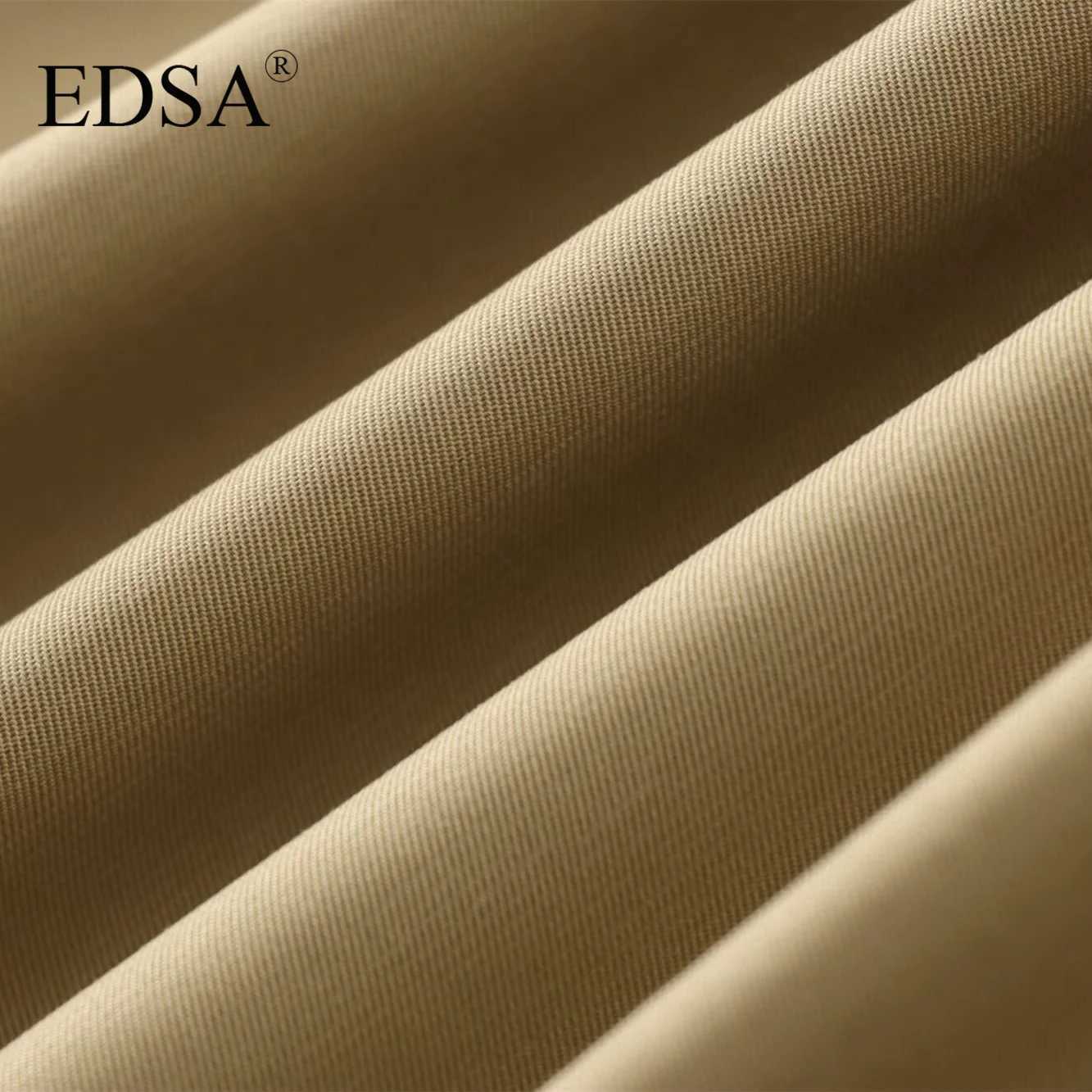 EDSA Women Cropped Trench Coat Long Sleeve Spring Jackets for Women Elegant Ladies Jacket In Outerwear J251103