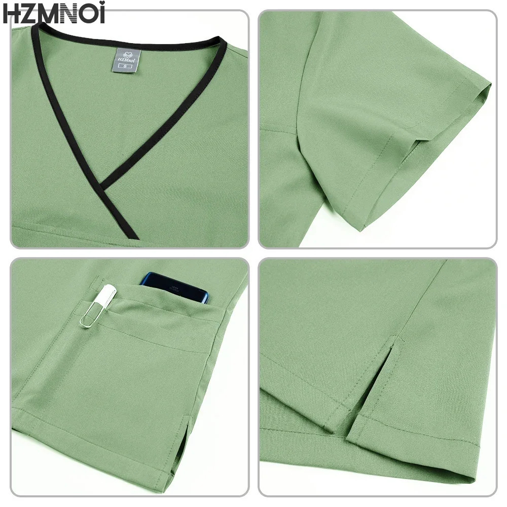 Beauty Salon Women Work Uniforms Plus Size Short-sleeved Health Services Suits Working Suits Summer Fashion Pet Scrubs Costume 250403