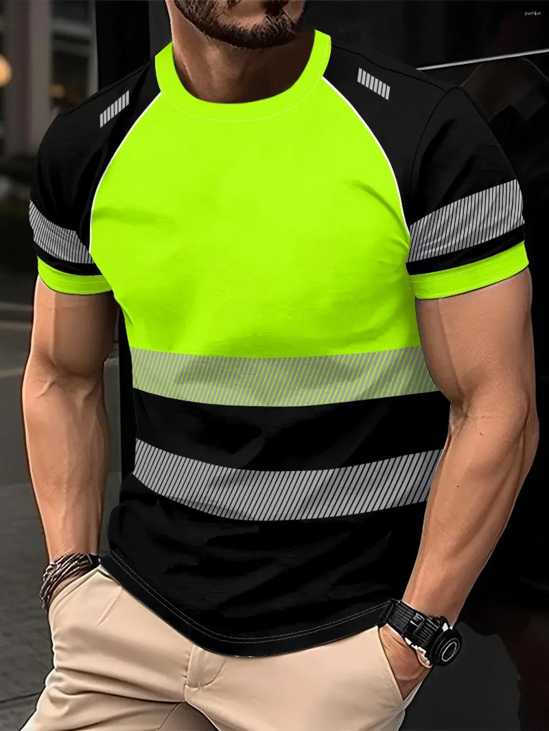 Men's T Shirts High Visibility Safety Work Men Women T-shirt Reflective Quick Dry Hi Vis Clothes Clothing Tops