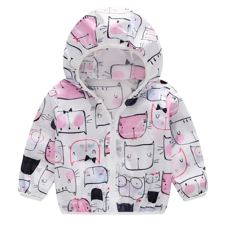 2024 Cute Baby Girl Jacket Boy Hoodie Sunscreen Long Sleeve Summer Childrens Clothing 250325z