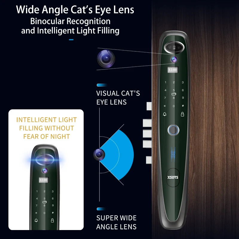 Tuya Smart 3D Face Door Lock Security Face Camera Monitor Intelligent Fingerprint Password Biometric Electronic Key Unlock 250402