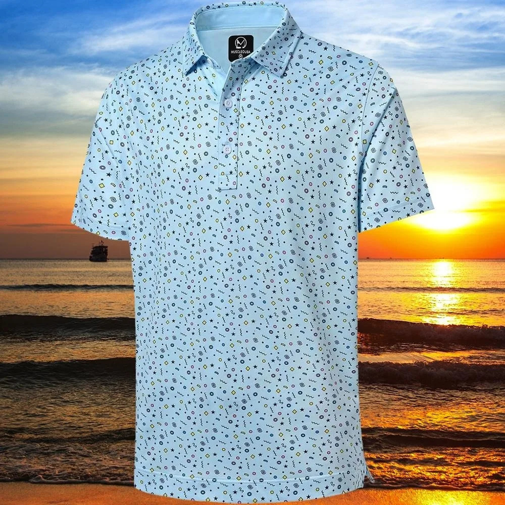 High End Men Golf Polo Shirt Short Sleeve Moisture Wicking Fashion Mens Casual Fashion Polo Shirt Top Cool Sports Clothing 250403