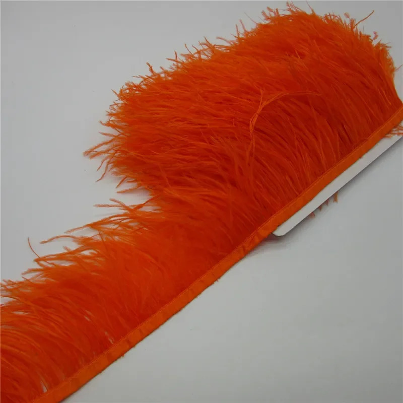 Wholesale 10Yards Natural Ostrich Feather Ribbon Length 810cm Feather Trim Fringe DIY Costumes Sewing Clothing Accessories 251103