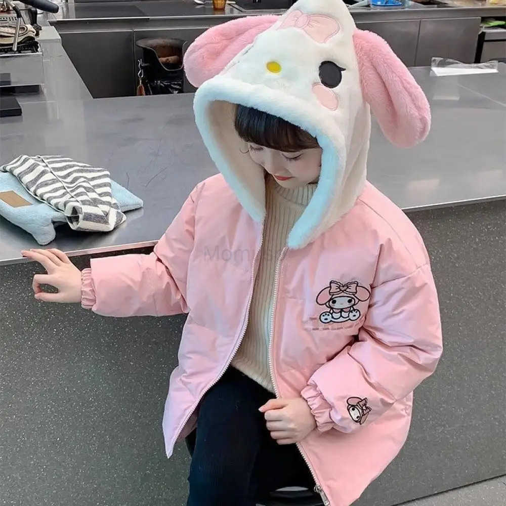 Sanrio Hot Cotton Clothes My Melody Girls Leisure Sports Hooded Jacket Cinnamoroll Hello Kitty Kawaii Child Hoodie Cartoon Gift H251104
