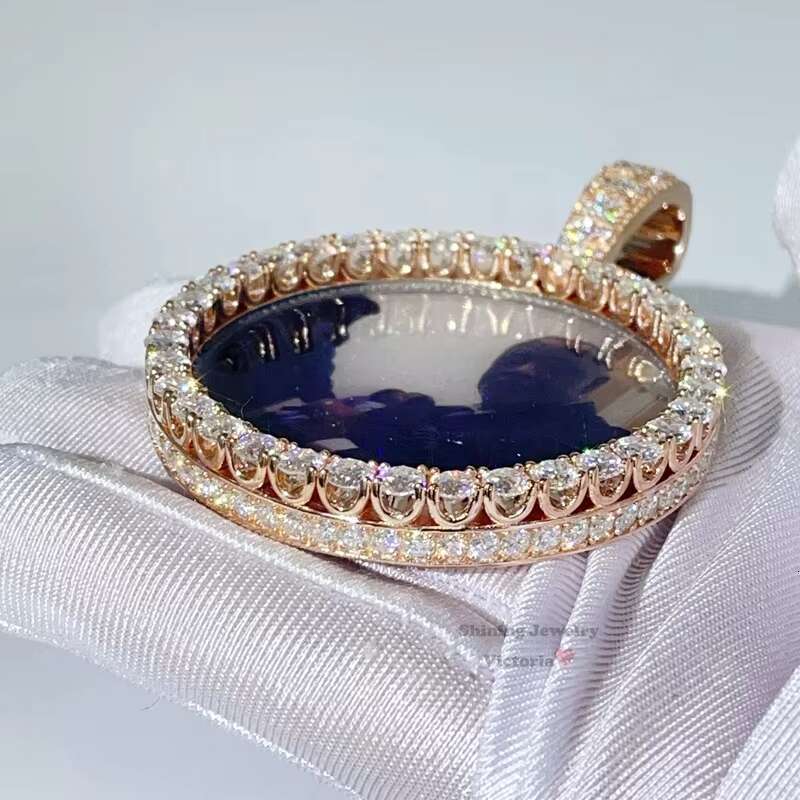 Pass Diamond Tester 2.5 Width Moissanite Diamond Iced Out Rose Gold Iced Out Custom Picture Pendant
