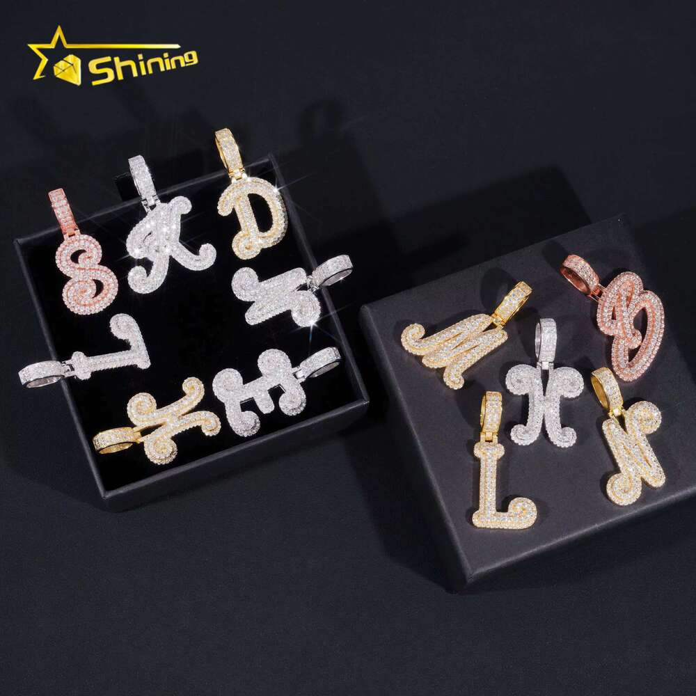 Real Sterg Sier VVS Pass Dia Tester Hip Hop Jewelry Initial Letter Iced Out Moissanite Pendant