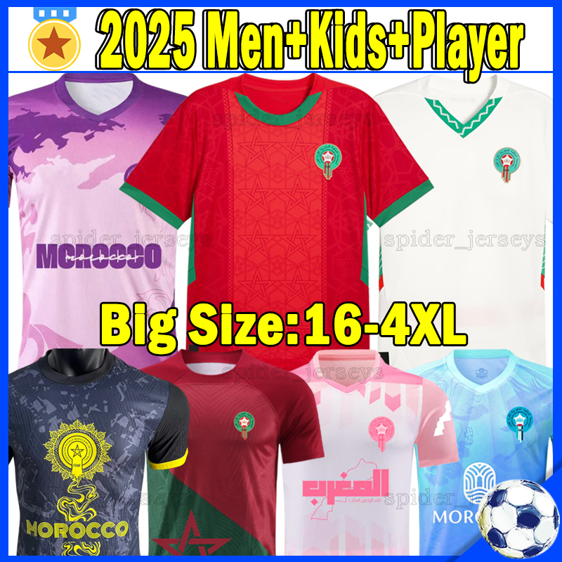 XXXL 4XL 25 26 Retro morocco Soccer Jerseys 1994 95 98 Long sleeve Men Uniforms 2025 Africa MAAMMA EL KAABI BEN SEGHIR RAHIMI Player Version Kids Kits football shirts