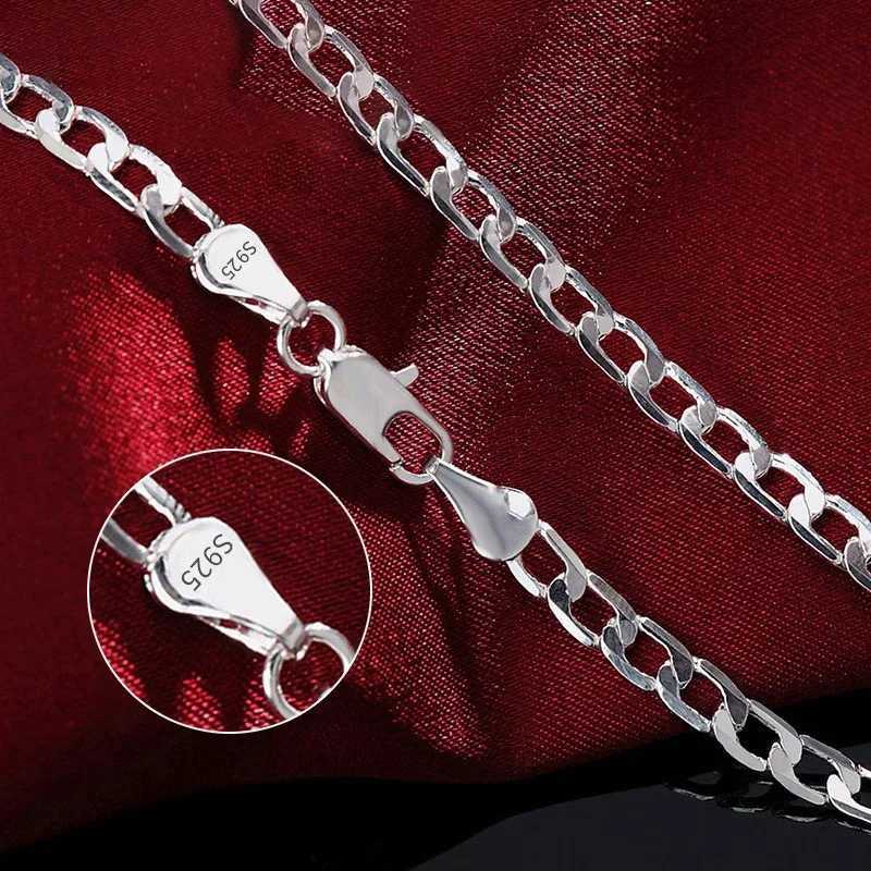 Mens 925 Sterling Silver Necklace 2/4/6/8/10/12MM 40-75cm Face Chain Necklace Lobster Clasp Men And Women Engagement JewelryXJ251104