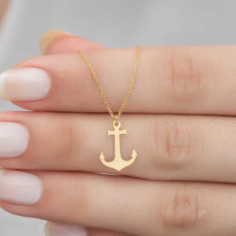 Geometric Sea Anchor Pendant Choker Necklace Stainless Steel Necklace Cross Necklaces For Women Jewelry Bijoux Party GiftsXJ251104