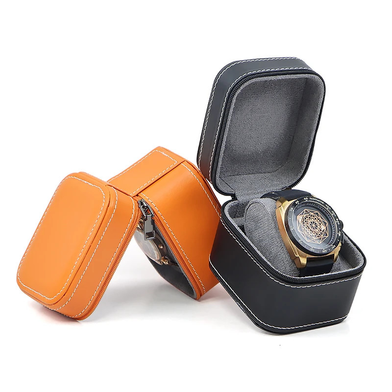Single Watch Box Small Watch Travel Cases for Men Women Portable Zipper Wristwatches Storage Holder Boxes with Removable Pillow 251027