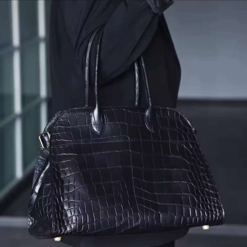 Genuine Leather Crocodile Print Handbags Purse Wings Tote Frosted Suede Dinner Wedding Alligator Pattern Large Capacity Bag