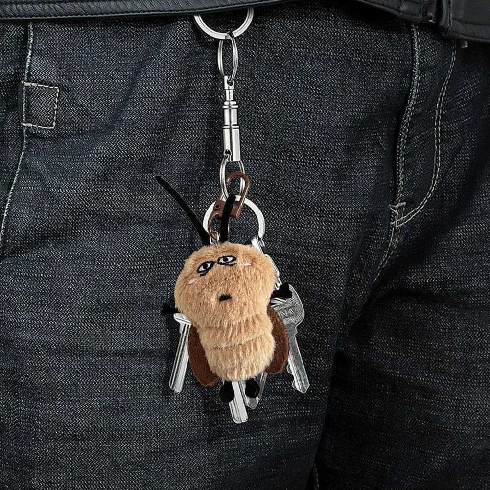 Funny Cockroach Plush Keychain Cute Doll Pendant for Backpacks Bags Creative Plush Toy Hanging Ornament for Girls Boys C251104